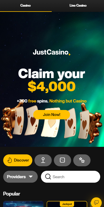 Just Casino mobile app in Australia