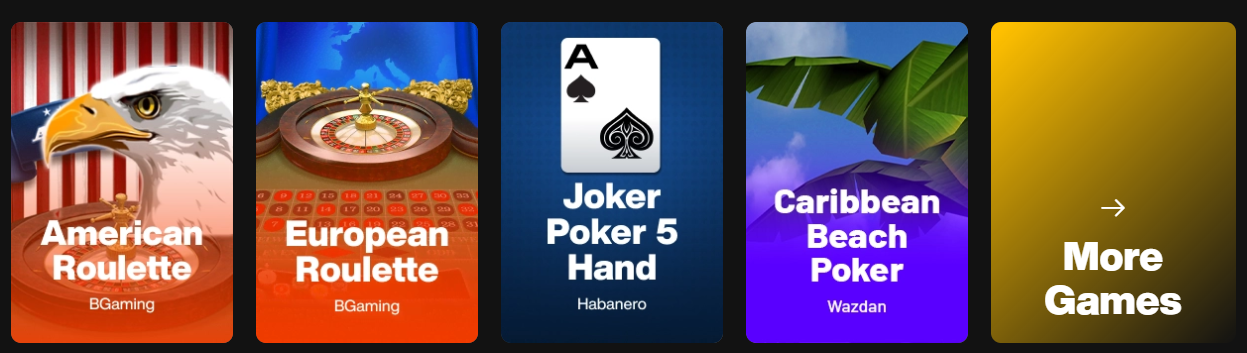 Just Casino Table Card Games
